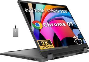 Lenovo IdeaPad Flex 5i 14" FHD 2-in-1 Touchscreen Laptop, Intel Core i3-1315U, 8GB RAM, 128GB SSD, Intel UHD Graphics, Backlit Keyboard, Webcam, Wi-Fi 6E, Chrome OS, Gray, 128GB Hotface USB Card