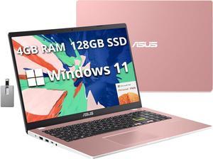 ASUS Vivobook Go 15.6" FHD Laptop, Intel Pentium Silver N6000, 4GB RAM, 128GB SSD, Intel HD Graphics, Webcam, HDMI, 1 Year Office 365, Windows 11, Pink, 32GB Hotface USB Card