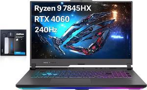 ASUS ROG Strix G17 Gaming Laptop 173 QHD 240Hz Display AMD Ryzen 9 7845HX GeForce RTX 4060 16GB DDR5 RAM 1TB PCIe SSD RGB Backlit Keyboard Win 11 Pro Gray 128GB Hotface Extension Set