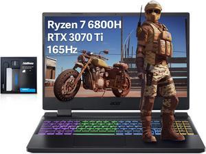 Acer Nitro 5 156 QHD 2560 x 1440 165Hz Gaming Laptop AMD Ryzen 7 6800H 64GB DDR5 RAM 4TB SSD NVIDIA GeForce RTX 3070Ti 4Zone RGB Keyboard WiFi 6 Win 11 Pro Black 32GB Hotface USB Card
