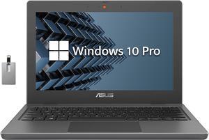 ASUS 11.6'' HD 2-in-1 Touchscreen Business Laptop, Intel Celeron N4500 Processor, 4GB RAM, 128GB eMMC, Webcam, Intel HD Graphics 500, Windows 10 Pro, Dark Grey, 32GB Hotface USB Card