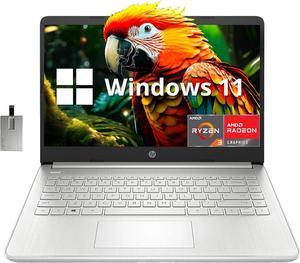 HP 14" FHD IPS-Type Lightweight Laptop, AMD Ryzen 3-3250U, 8GB RAM, 128GB PCIe SSD, AMD Radeon Graphics, True Vision HD Camera, Wi-Fi 5, Bluetooth, Win 11, Silver, 32GB  USB Card