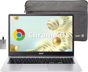 Acer Chromebook 15.6" Full HD IPS Display, Intel Celeron N4500, 4GB LPDDR4 RAM, 64GB eMMC, Intel UHD Graphics, Numeric Keypad, WiFi 6, HD Webcam, Chrome OS, Pure Silver, 128GB Hotface USB Card