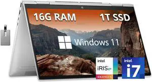 HP Envy x360 2-in-1 15.6 FHD Touchscreen Laptop, Intel Core i7-1355U, 16GB RAM, 1TB PCIe SSD, Backlit KB, 5MP IR Cam, Stylus Pen, Intel Iris Xe Graphics, Wi-Fi 6, Win 11 Pro, Gray, 32GB USB Card HP Envy x360 2-in-1 15.6 FHD Touchscreen Laptop, Intel Core i7-1355U, 16GB RAM, 1TB PCIe SSD, Backlit KB, 5MP IR Cam, Stylus Pen, Intel Iris Xe Graphics, Wi-Fi 6, Win 11 Pro, Gray, 32GB USB Card