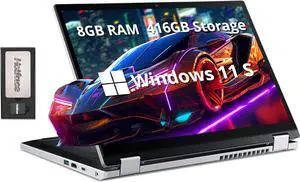 acer Aspire 3 Spin 14" 2-in-1 Laptop, WUXGA(1920 x 1200) IPS Touchscreen, Intel i3-N305, 8GB LPDDR5x, 416GB Storage(256GB SSD+160GB Docking Station Set), Wi-Fi 6, Webcam, Win 11 S, Silver