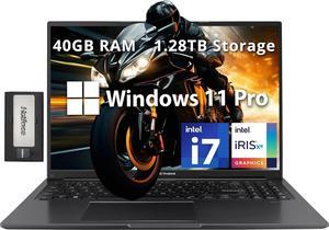 ASUS Vivobook 16" WUXGA Laptop, Intel i7-1355U, 40GB RAM, 1.28TB Storage(1TB SSD+288GB Docking Station Set), Intel Iris Xe Graphics, 720p HD Camera, WiFi 5, Number Pad, Windows 11 Pro, Black