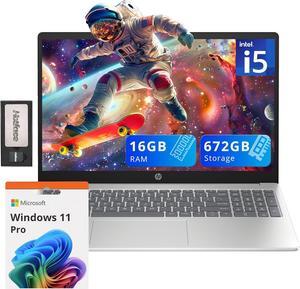 HP Pavilion 15.6" FHD IPS Anti-glare Laptop, Intel i5-1235U, 16GB RAM, 672GB Storage(512GB SSD + 160GB Docking Station Set), Intel Iris Xe Graphics, Num Pad, HD Webcam, Wi-Fi 6, Windows 11 Pro, Silver