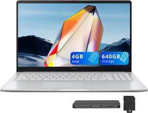 ASUS Chromebook CX15 15.6" FHD IPS Laptop, Intel Celeron N4500, 4GB RAM, 640GB Storage (128GB eMMC+512GB Docking Station Set), Intel UHD Graphics, Number Pad, Webcam, WiFi 6, Chrome OS, Pure Gray