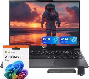 Acer Aspire Go 15 Slim Laptop, 15.3" WUXGA IPS Display, Intel i5-1334U, Intel UHD Graphics, 8GB RAM, 416GB Storage(256GB SSD + 160GB Docking Station Set), Num Pad, FHD Webcam, WiFi 6, Win 11 Pro, Gray Acer Aspire Go 15 Slim Laptop, 15.3" WUXGA IPS Display, Intel i5-1334U, Intel UHD Graphics, 8GB RAM, 416GB Storage(256GB SSD + 160GB Docking Station Set), Num Pad, FHD Webcam, WiFi 6, Win 11 Pro, Gray