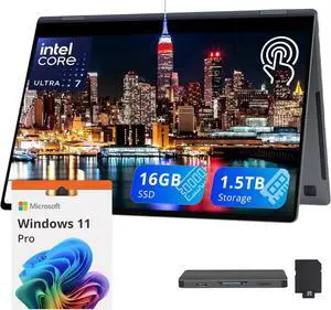 Samsung Galaxy Book4 Pro 16" 3K AMOLED Touch 2-in-1 Laptop, Intel Ultra 7 155H, 16GB LPDDR5X, 1.5TB Storage(512GB SSD+1TB Docking Station Set), Backlit Keyboard, Fingerprint, Copilot, Win 11 Pro, Gray