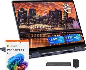 Dell Plus 14" FHD+ Touchscreen 2-in-1 Laptop, AMD Ryzen AI 5 340, 16GB LPDDR5X, 672GB(512GB SSD+160GB Docking Station), AMD Radeon 840M, Backlit Keyboard, Fingerprint, Copilot+ PC, Win 11 Pro, Blue