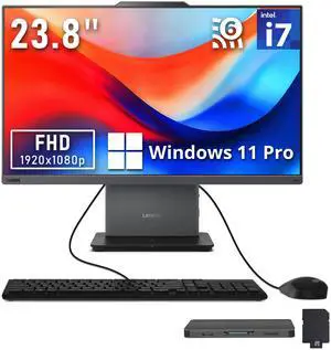 Lenovo Thinkcentre Neo 50A Business All-in-One Desktop, 23.8" FHD Display, Intel i7-13620H, 16GB RAM, 800GB Storage(512GB SSD+288GB Docking Station Set), Keyboard, Mouse, Win 11 Pro, Luna Grey