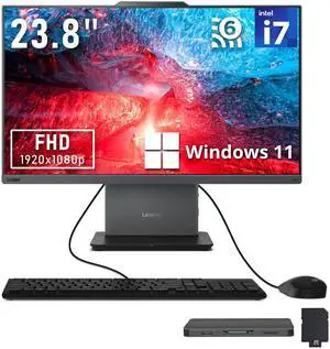 Lenovo Thinkcentre Neo 50A Business All-in-One Desktop, 23.8" FHD Display, Intel i7-13620H, 16GB RAM, 800GB Storage(512GB SSD+288GB Docking Station Set), Keyboard, Mouse, Win 11, Luna Grey