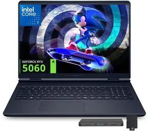 Dell Alienware 16 Aurora 16'' WQXGA Gaming Laptop, Intel Core 7-240H Series 2, 16GB RAM, 1TB SSD, NVIDIA GeForce RTX 5060, Backlit Keyboard, Windows 11 Pro, Blue, 1TB Docking Station Set