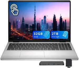 Dell Inspiron 16'' FHD+ Touchscreen Laptop, Intel Core 5 120U, 32GB RAM, 2TB Storage(1TB SSD+1TB Docking Station Set), Intel Graphics, Backlit Keyboard, Numeric Pad, Win 11, Silver Metal Dell Inspiron 16'' FHD+ Touchscreen Laptop, Intel Core 5 120U, 32GB RAM, 2TB Storage(1TB SSD+1TB Docking Station Set), Intel Graphics, Backlit Keyboard, Numeric Pad, Win 11, Silver Metal
