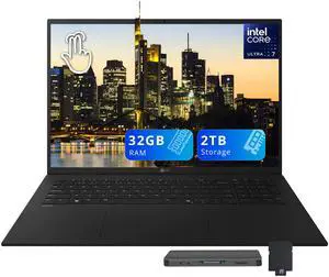 LG Gram 17'' WQXGA Touchscreen Laptop, Intel Ultra 7 258V, 32GB RAM, 2TB Storage(1TB SSD + 1TB Docking Station Set), Intel Arc Graphics, Backlit Keyboard, Copilot, Windows 11 Home, Black
