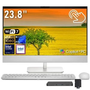Dell All-in-One AI Desktop, 23.8" FHD Touchscreen Display, Intel Ultra 7-355, 16GB RAM, 2TB Storage (1TB SSD+1TB Docking Station), Intel Graphics, Wireless Keyboard & Mouse, Win 11 Pro, White Dell All-in-One AI Desktop, 23.8" FHD Touchscreen Display, Intel Ultra 7-355, 16GB RAM, 2TB Storage (1TB SSD+1TB Docking Station), Intel Graphics, Wireless Keyboard & Mouse, Win 11 Pro, White