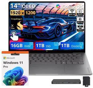 HP 14" OmniBook X Laptop for Work & Creation, Snapdragon X Plus, 16GB LPDDR5X, 2TB Storage (1TB SSD+1TB Docking Station), Adreno Graphics, Long Battery Life, Webcam, Windows 11 Pro, Meteor Silver HP 14" OmniBook X Laptop for Work & Creation, Snapdragon X Plus, 16GB LPDDR5X, 2TB Storage (1TB SSD+1TB Docking Station), Adreno Graphics, Long Battery Life, Webcam, Windows 11 Pro, Meteor Silver