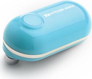 Kitchen Mama Mini Electric Can Opener: Open Your Cans with A Simple Push of Button - No Sharp Edge, Food Safe and Battery Operated Cute Opener(Blue)