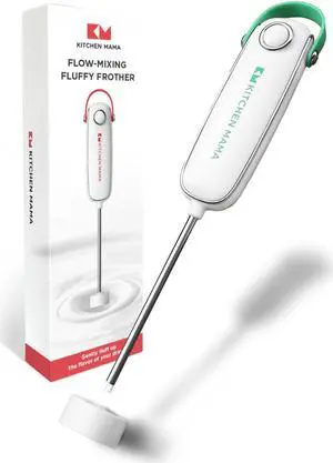 Kitchen Mama Electric Milk Frother Handheld - Mini Drink Mixer & Cold Foam Maker, Frother Wand for Coffee, Cappuccino, Lattes, Protein Powder Drinks, Matcha, Battery Operated by Silkwhisk (Teal)