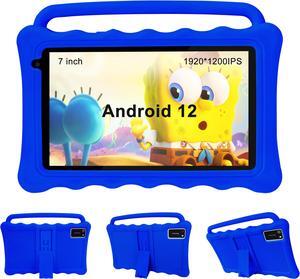 BYYBUO Kids Tablet, 7 Inch Tablet for Kids, Android 12,4(2+2)GB RAM+32GB Storage, Toddler Tablets with KIDOZ Parental Control App, WiFi, Bluetooth, Best Gift for Kids Learning and Playing deep blue