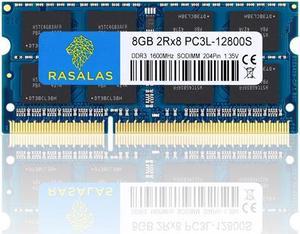 Rasalas 8GB PC3L-12800S ddr3l-1600 sodimm 1600mhz Laptop RAM DDR3L 1600 2Rx8 8gb ddr3 Laptop 12800s pc3 1.35V 204-Pin CL11 Dual Rank Ram blue