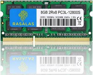 Rasalas 8GB DDR3L 1600MHz PC3-12800 Unbuffered Non-ECC 1.35V CL11 2Rx8 Dual Rank 204 Pin SODIMM Laptop/Notebook Memory Module Upgrade 8GB green