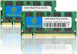 Rasalas DDR2 PC2-6400 KIT 4GB(2X2GB) DDR2 800MHZ Sodimm DDR2 4GB Kit (2x2GB) PC2 6400S 2RX8 1.8V CL6 RAM Memory Modules for Laptop Computer