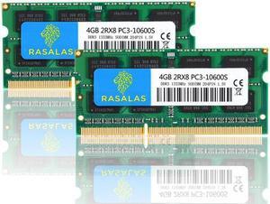Rasalas 8GB(2X4GB) KIT PC3-10600S DDR3 1333mhz Sodimm RAM Upgrade for AMD Intel Laptop, MacBook Pro 13/15/17 inch Early/Late 2011,iMac 21.5-inch Mid/Late 2011,27-inch Mid 2011,Mac Mini 5,1 & 5,2 Mid