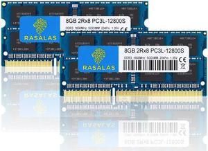 Rasalas 16GB(2x8GB) KIT PC3L-12800S ddr3l-1600 sodimm 1600mhz Laptop RAM DDR3L 1600 2Rx8 8gb ddr3 Laptop 12800s pc3 1.35V 204-Pin CL11 Dual Rank Ram blue