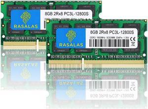 Rasalas 16GBG(2X8GB) KIT DDR3L 1600MHz PC3L-12800S Unbuffered Non-ECC 1.35V CL11 2Rx8 Dual Rank 204 Pin SODIMM Laptop/Notebook Memory Module Upgrade 8GB green