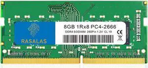 RASALAS 8GB DDR4 2666MHz (DDR4-2666mhz) PC4-21300s (PC4-2666mhz) Non-ECC Unbuffered 1.2V CL19 1Rx8 Single Rank 260 Pin Laptop RAM Upgrade Green