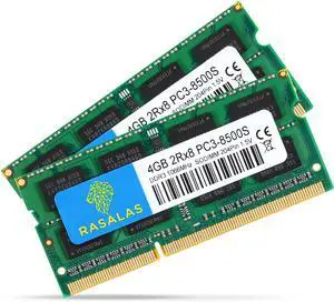 Rasalas 8GB Kit (2 x 4GB) PC3-8500S 1067MHz 1066MHz DDR3 8500 PC3-8500 SODIMM Memory for Late 2008, Early/Mid/Late 2009, Mid 2010