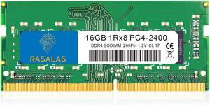 Rasalas 16GB DDR4 2400MHz (DDR4-2400) PC4-19200 (PC4-2400T) Non-ECC Unbuffered 1.2V CL17 1Rx8 Single Rank 260 Pin SODIMM Laptop Memory RAM Module Upgrade 1 x 16GB
