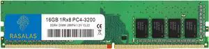 Rasalas 16GB DDR4 3200MHz (DDR4-3200) PC4-25600 Non-ECC Unbuffered 1.2V CL22 1Rx8 Single Rank 288 Pin Desktop RAM Upgrade