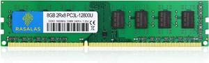 Rasalas 8GB 2RX8 PC3L-12800U DDR3 1600MHz DDR3L 12800 PC3 DIMM PC RAM Desktop 240-Pin 1.35V UDIMM Memory CL11 Unbuffered Non-ECC