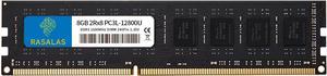Rasalas  8GB PC3-12800U DDR3-1600 Udimm DDR3L 12800 Desktop PC3L 1600MHz 240 Pin DIMM RAM 2RX8 CL11 1.35V RAM Memory Desktop Computer