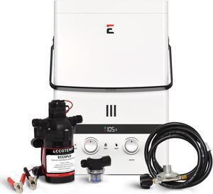 Eccotemp Luxé 1.85 GPM Outdoor Portable Tankless Water Heater w/ EccoFlo Diaphragm 12V Pump and Strainer