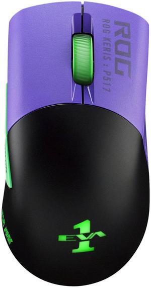 ASUS ROG Keris Wireless EVA Edition Gaming Mouse, Tri-mode connectivity (2.4GHz RF, Bluetooth, Wired), 16000 DPI Sensor, 7 Programmable Buttons, PBT, Hot-Swappable, Paracord Cable (90MP02S0-BMAA00)