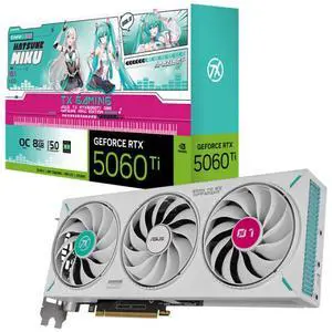 ASUS TX Gaming GeForce RTX 5060 Ti OC HATSUNE MIKU Edition Gaming Graphics Card (PCIe 5.0, 8GB GDDR7, DLSS 4, HDMI 2.1b, DisplayPort 2.1b, AI performance 758TOPs) TX-RTX5060 Ti-O8G-GAMING-HATSUNE MIKU