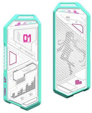 ASUS ROG STRIX  SSD Enclosures RO JI x HATSUNE MIKU Edition, USB 3.2 Gen 2x1 Type-C (10 Gbps), dual USB-C to C and USB-C to A cables,  suitable for PCIe 2280/2260/2242/2230 M key/B+M key