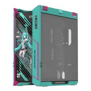 ASUS ROG Strix Helios GX601S RGB Mid-Tower Computer Case for up to EATX Motherboards with USB 3.2 Front Panel, Aluminum alloy frame,4 mm high-strength tempered glass - RO JI x HATSUNE MIKU Edition