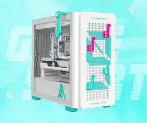 ASUS TX A23 Hatsune Miku Edition Micro ATX Computer Case Custom Earphone Clip / Supports BTF Motherboards / USB 3.2