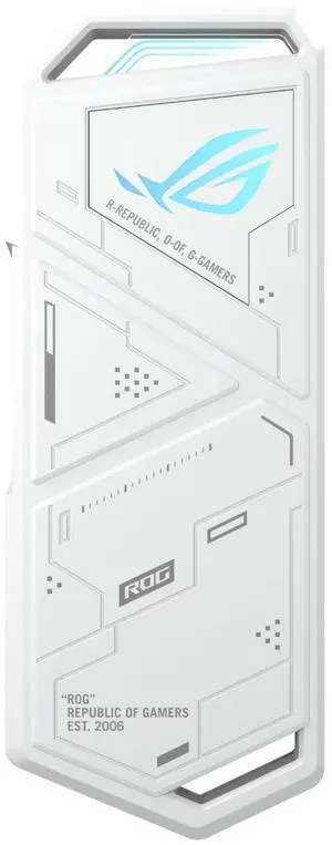 ASUS ROG STRIX Arion White Aluminum Alloy M.2 NVMe SSD External Portable Enclosure Case Adapter, USB 3.2 Gen 2 Type-C (10 Gbps), USB-C to C and USB-C to A Cables, Fits PCIe 2280/2260/2242/2230 M Key/B