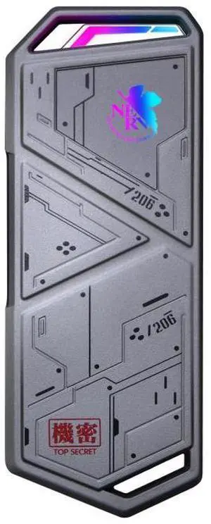 ASUS ROG STRIX Arion EVA Edition Aluminum Alloy M.2 NVMe SSD External Portable Enclosure Case Adapter, USB 3.2 Gen 2 Type-C (10 Gbps), USB-C to C and USB-C to A Cables, Fits PCIe 2280/2260/2242/2230 M