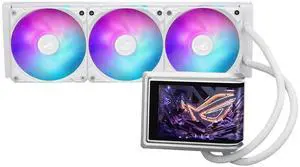 ASUS ROG RYUO IV 360 ARGB White Edition All-in-one AIO Liquid CPU Cooler, 400mm long water cooling tube, 3D visual effects, curved 6.67'' AMOLED screen, Asetek Gen8 V2,AMD AM4/AM5 & Intel LGA1851/1700 ASUS ROG RYUO IV 360 ARGB White Edition All-in-one AIO Liquid CPU Cooler, 400mm long water cooling tube, 3D visual effects, curved 6.67'' AMOLED screen, Asetek Gen8 V2,AMD AM4/AM5 & Intel LGA1851/1700