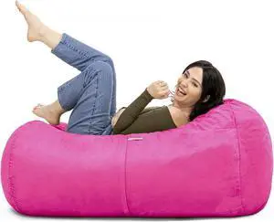Jaxx 4 ft Lounger Bean Bag, Fuchsia - OEM