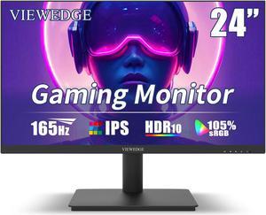 Viewedge 24 Inch Gaming Monitor with 165hz/144hz, IPS 1ms, FHD 1080p and HDR 10 | PC Computer Monitor with 105% sRGB, Bluelight Filter, 2 HDMI & 1 DP Port, Support Freesync and Wall mounted