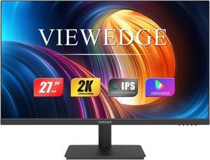 Viewedge 27 inch Monitor with 2K 2560 x 1440 IPS Panel 75hz | Computer Monitor 27 inch QHD with HDMI, DP and Wall Mountable | Eye Protection PC 1440p Monitor for Working and Gaming