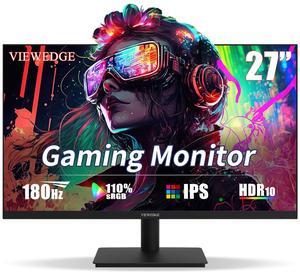 Viewedge Gaming Monitor 27 inch 180hz (Supports 144hz/165hz) 1ms, 110% sRGB with HDR 10 | 1080p Monitor IPS screen, DP HDMI Monitor, Built-in Speakers, Support Freesync and Wall Mount